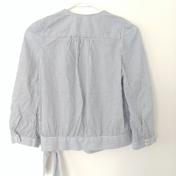 Madewell Wrap Top Indigo Stripe - Picture 6 of 6